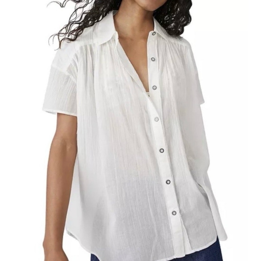 We the Free Float Away Relaxed Fit Blouse Small NWT - Picture 6 of 6